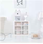 StorageMart 6 Grid Mini Plastic Multipurpose Drawer Storage Box, 12 X 12.3 X 10 CM, White - StorageMart